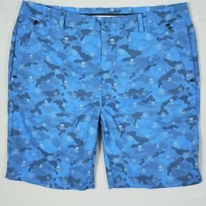 G/FORE Mens Camo Skull & T's Golf Shorts Alrc Blue G4MF22B08 Size 36